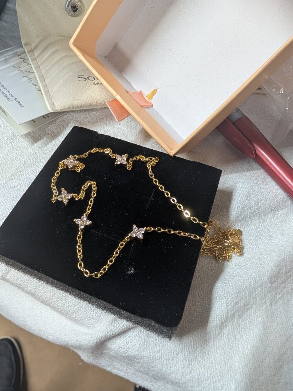 Solarié Gold Necklace with Crystal Accents - 25% Off When You Bundle 5+ Items